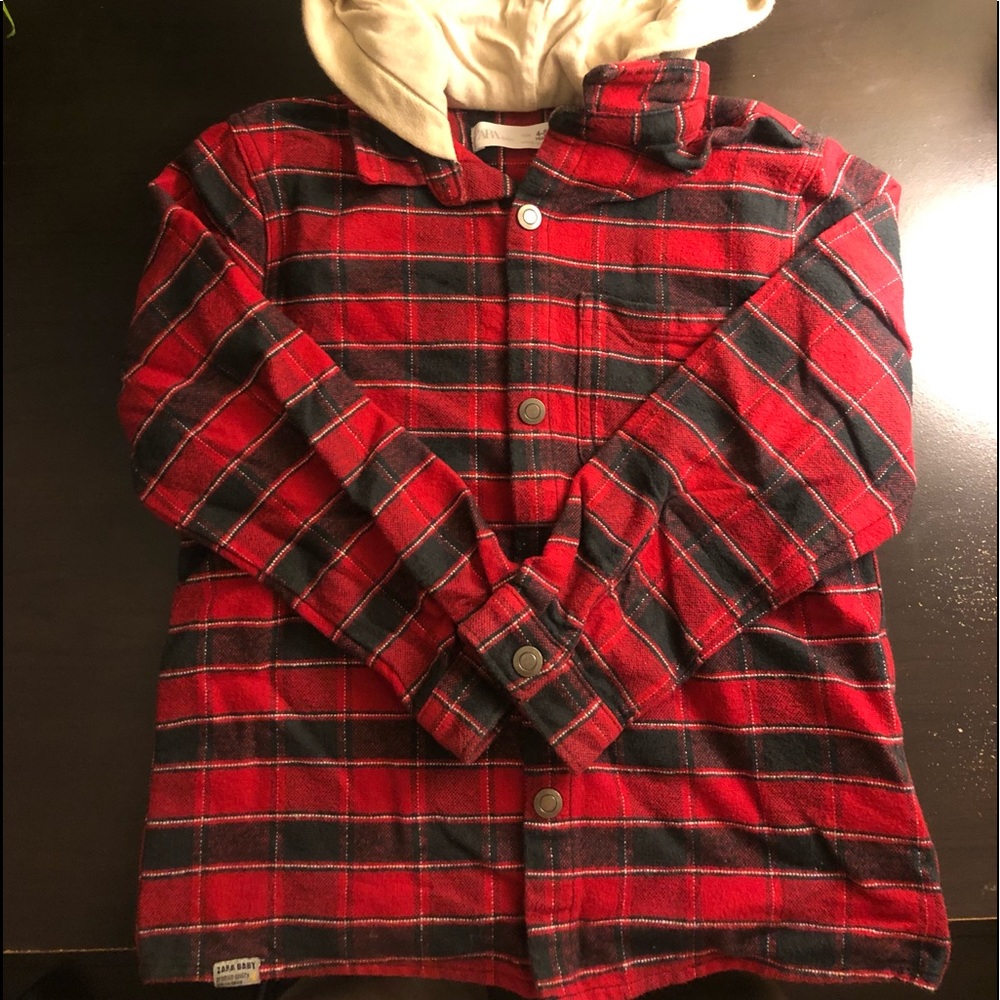 Zara flannel hoodie